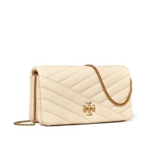 Brand New Tory Burch Small Kira Chevron Chain Wallet Color Cream